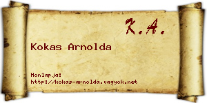 Kokas Arnolda névjegykártya
